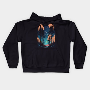 Pines Tree Night Kids Hoodie